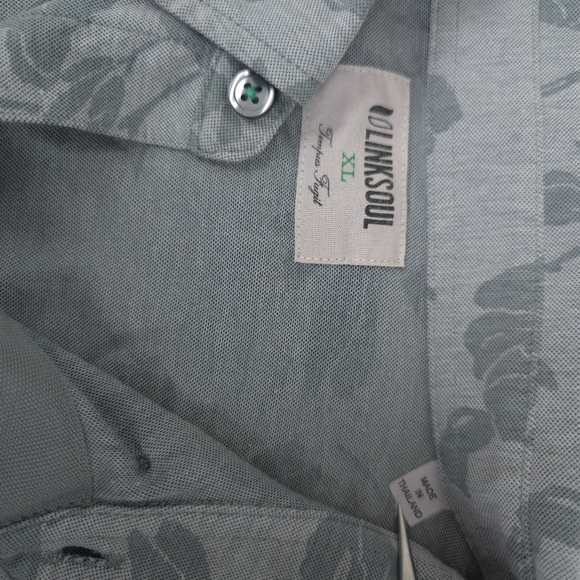 Linksoul Mens Golf short sleeve Floral one pocket button down size XL - Picture 6 of 9